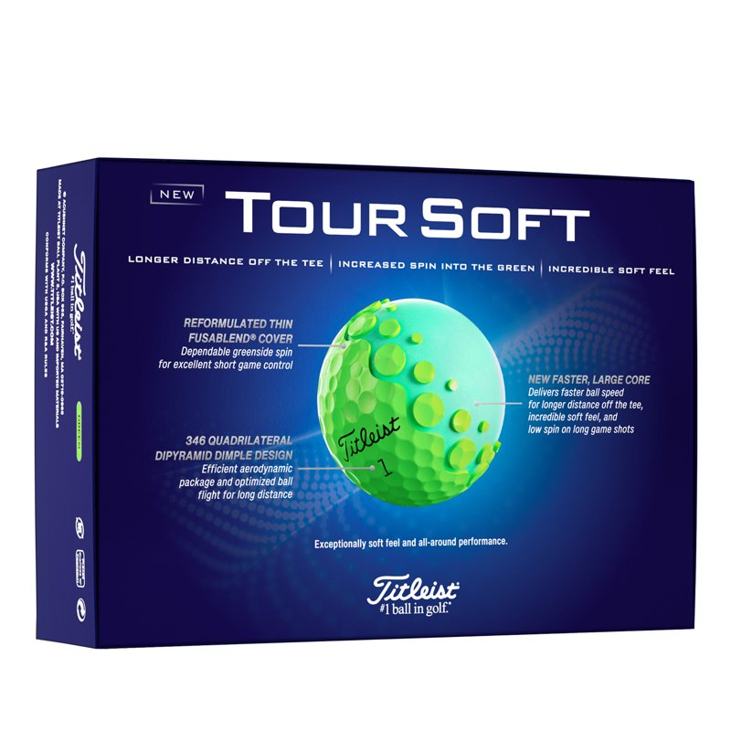 (2 Pack) 2024 Titleist Tour Soft Golf Balls – Green, 12 Pack