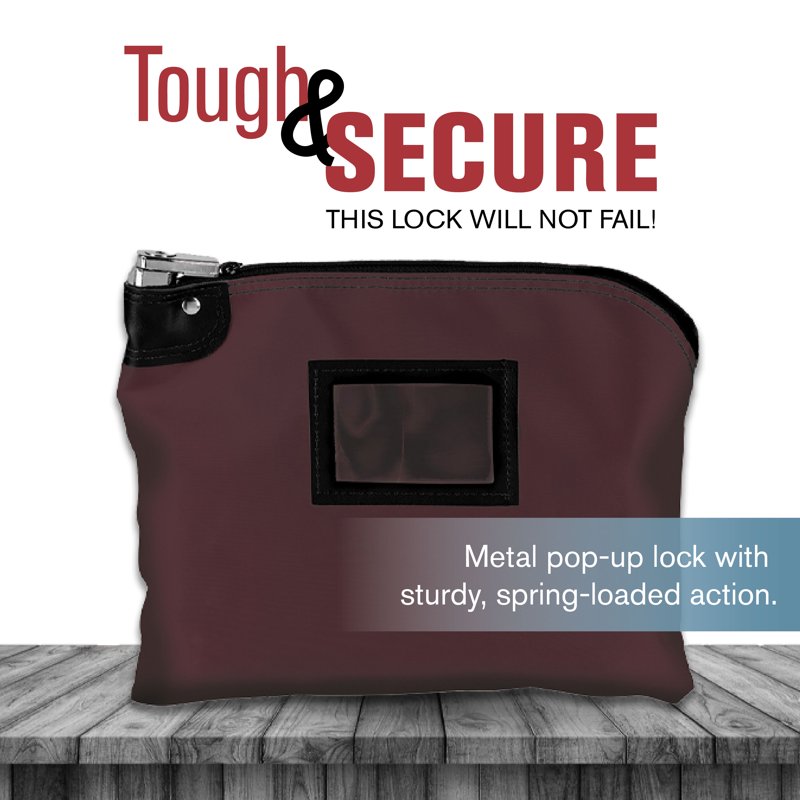 Locking Deposit Bag with Keys - Laminated Nylon Security Courier Bag