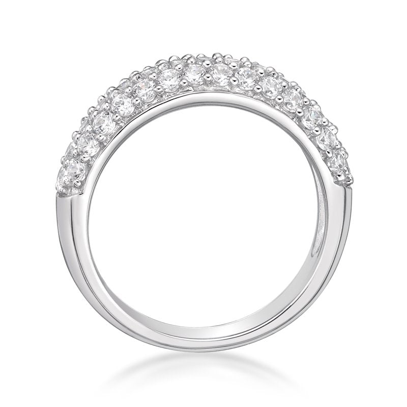 Sterling Silver White Diamond Ring - Hypoallergenic Jewelry Gift