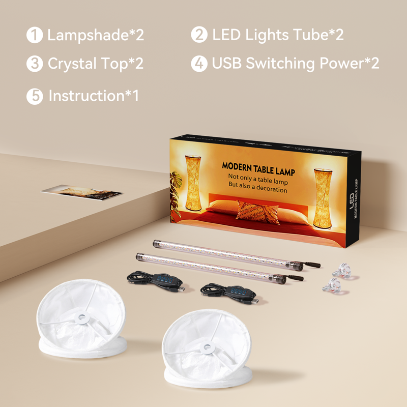 Dimmable Table Lamp Set of 2 with 10 Brightness Levels & 3 Color Temperatures, Small Reading Night Light with Fabric Shade
