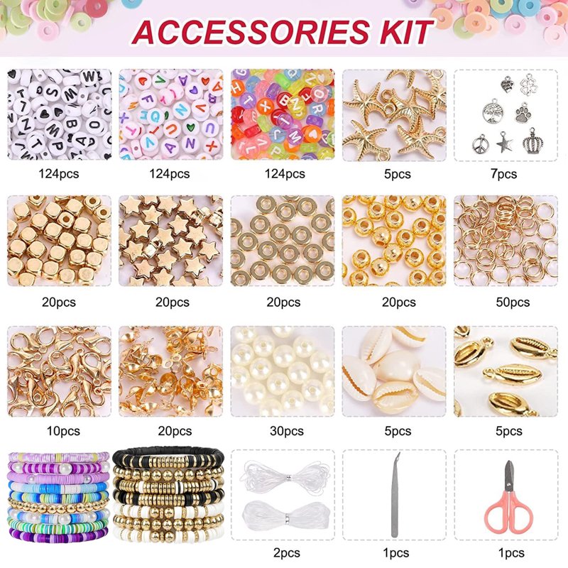 Polymer Clay Beads Kit for Jewelry Making 144 Colors 6mm Craft Supplies