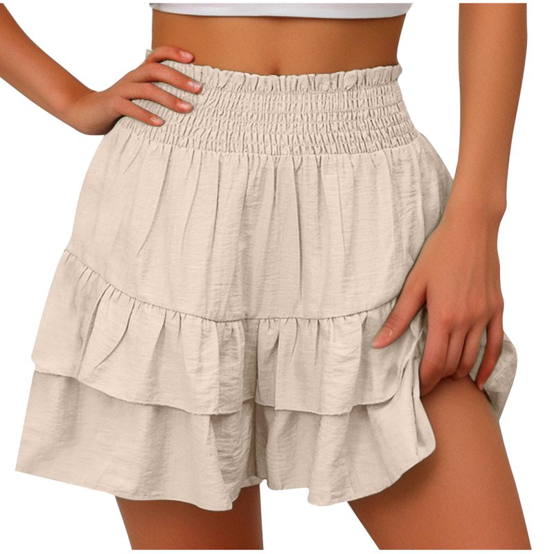 Women’s Flowy Tiered Ruffle Shorts High Waist Casual Skorts for Summer