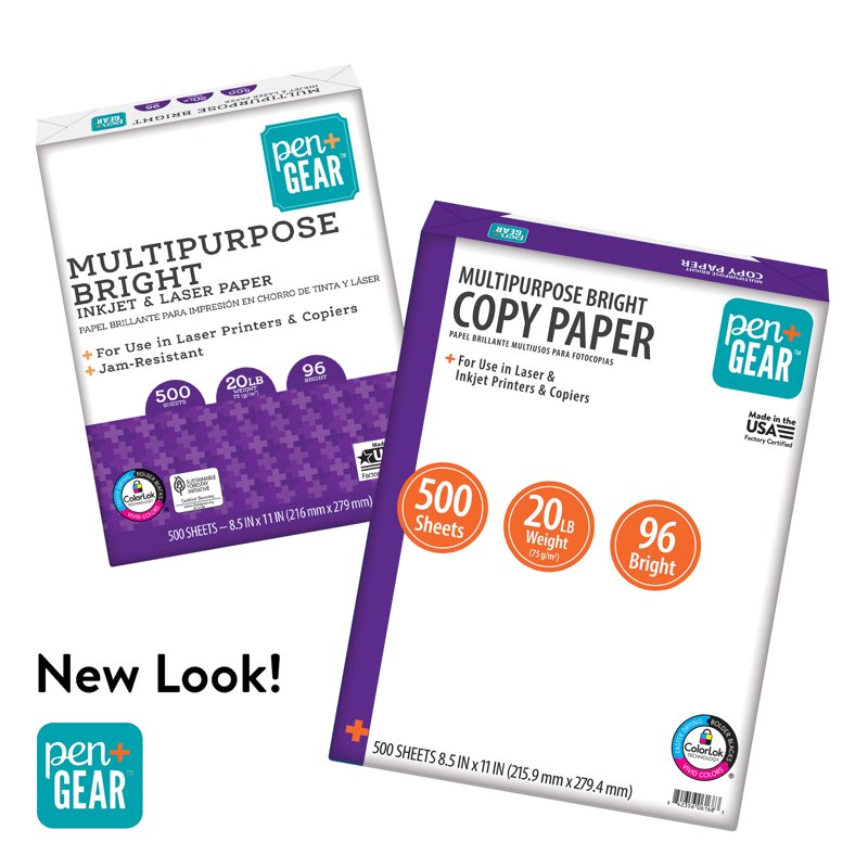 Multipurpose Bright White Paper - 8.5 x 11 Inches, 96 Bright, 20 lb, 1 Ream