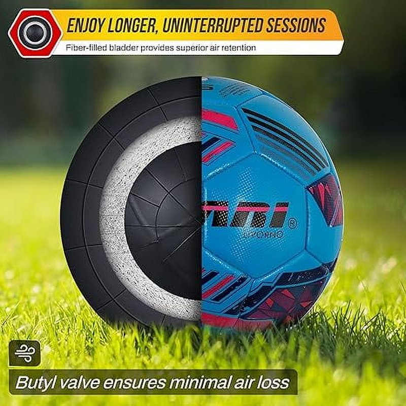 Vizari Livorno Soccer Ball - Sizes 3 4 5, Sky Blue - Durable TPU, 3-Color Pack