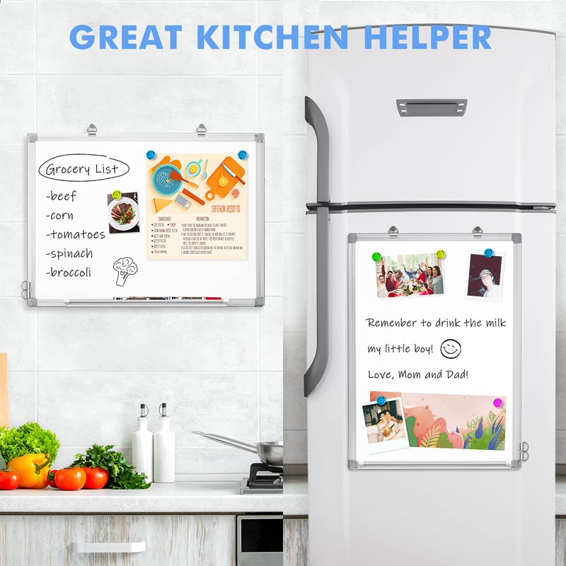 Magnetic Whiteboard Dry Erase Board Wall Mount with Pen Tray - Multiple Sizes