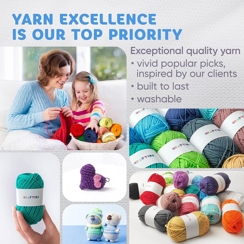 Crochet Kit for Beginners with 16 Yarn Colors, 158 Pieces & Tools - Learn to Crochet Set