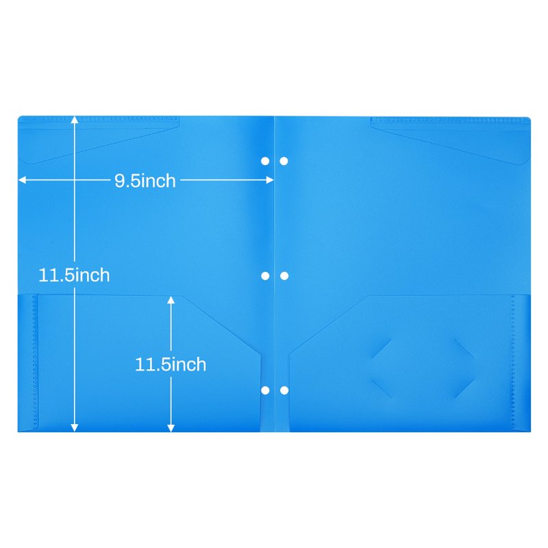 Multicolor 12-Pack Durable Plastic Pocket Folders with 3-Hole Punch, Letter Size