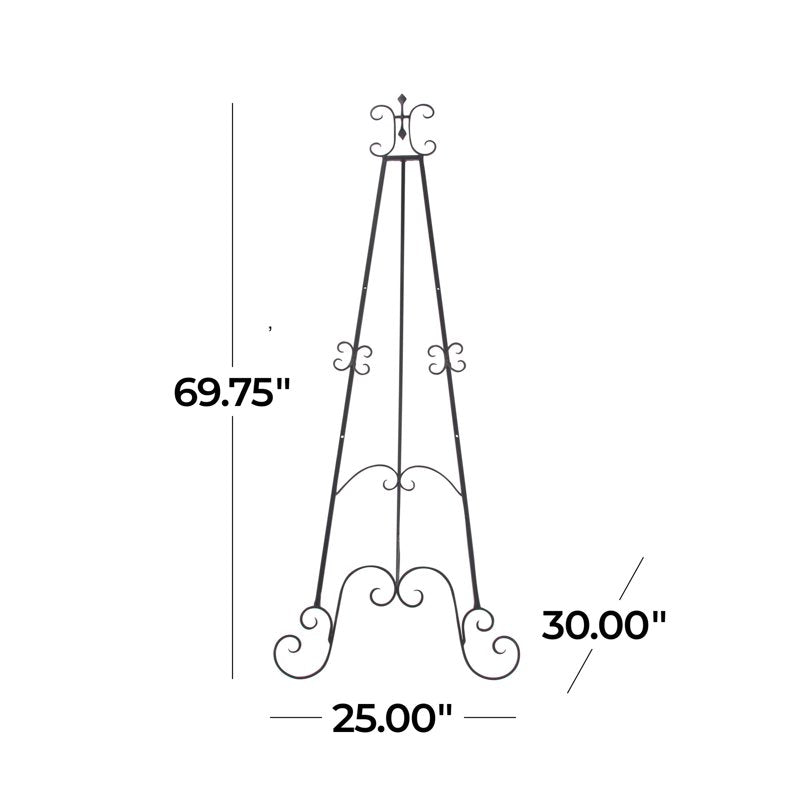 Adjustable Floor Easel for Art and Sign Display - 3 Tier, Black