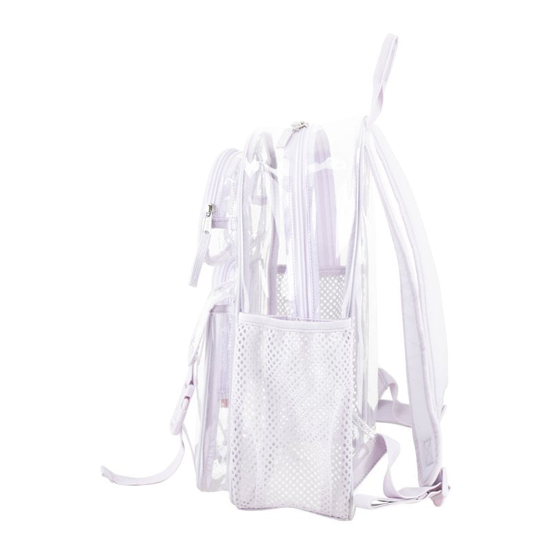 Unisex 16-Inch Clear Cargo Backpack with Pockets and Water Bottle Sleeves
