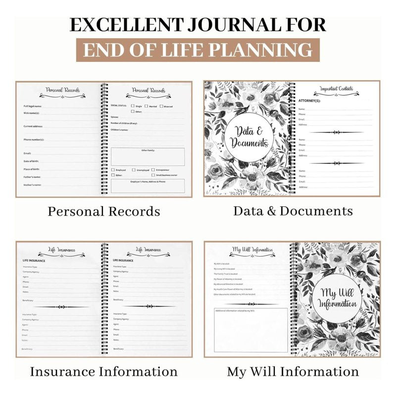 End of Life Planner – Estate Planning Organizer for Final Wishes & Beneficiary Will Prep