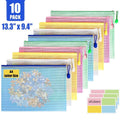 10pcs Mesh Zipper Pouch Bags for Organization - Reusable Storage Bags in Multiple Sizes