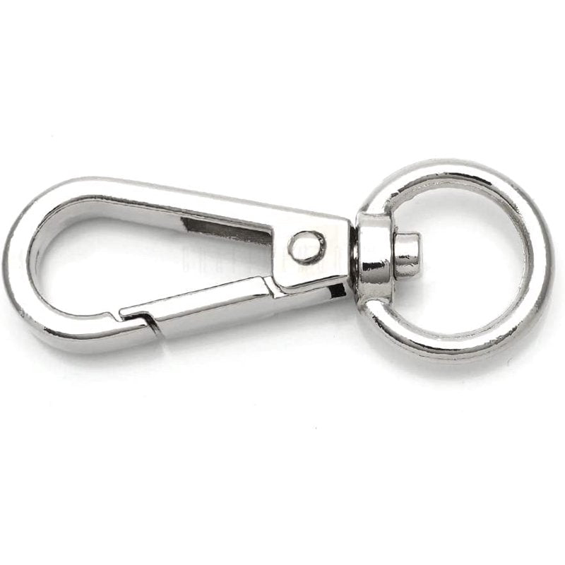 Swivel Lobster Clasps Push Gate Snap Hooks Bag Clips 10-Pack - Silver