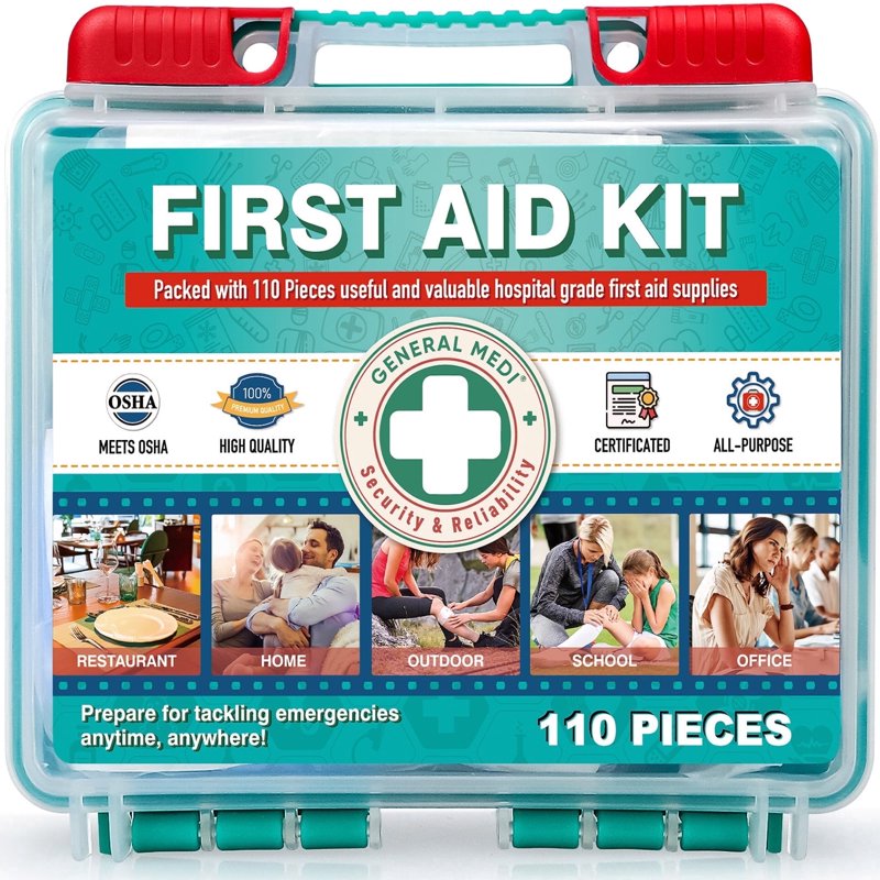 420-Piece First Aid Kit Hard Case Emergency Medical Supplies for Home Travel Camping