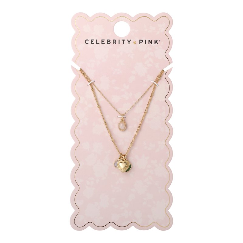 Women's Layered Charm Necklace with Decorative Charms - Adjustable & Lightweight