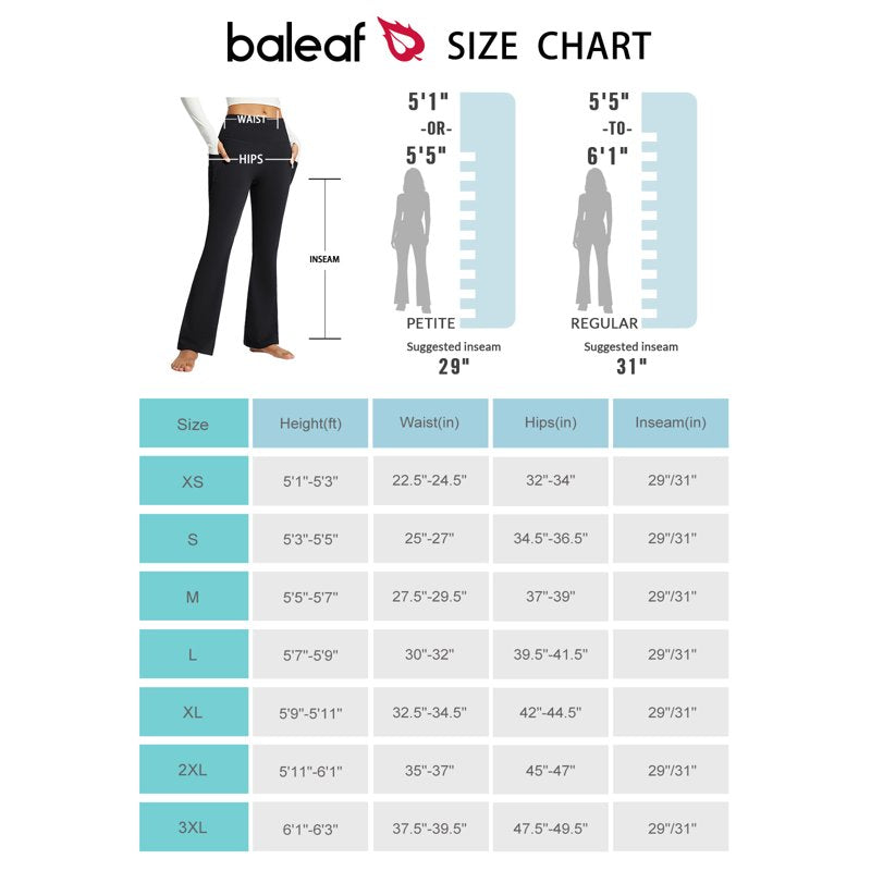 Thermal Fleece Lined Yoga Pants with Pockets - Waterproof Winter Flare Leggings