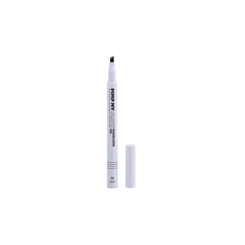 Pimp My Brow Microblading Eyebrow Pen ? 4-Fork Tip, Waterproof, Long-Lasting, Natural Hair-Like Strokes, 3 Shades Dark Brown, 6ML/0.21 OZ(pack of 1)