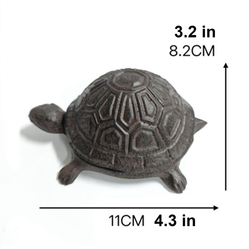 Cast Iron Turtle Key Hider - Weatherproof Outdoor Discreet Key Box for Garden Yard Patio