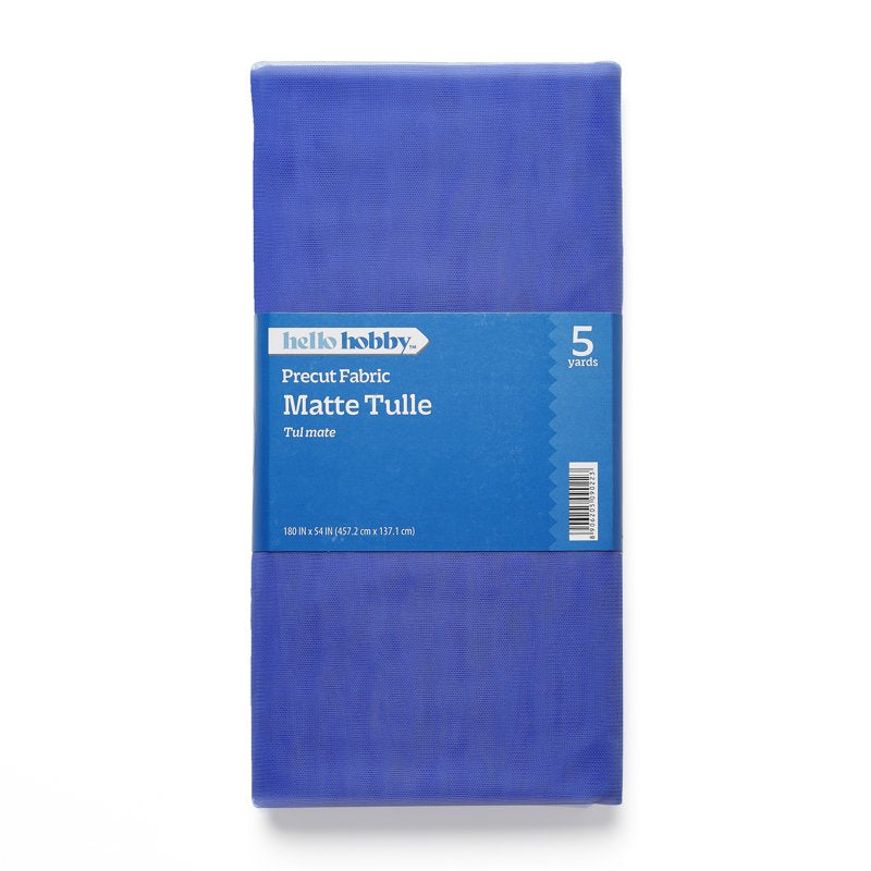 Matte Tulle Fabric 5 Yards Royal for Sewing & Crafting - Non-Shiny Nylon Material