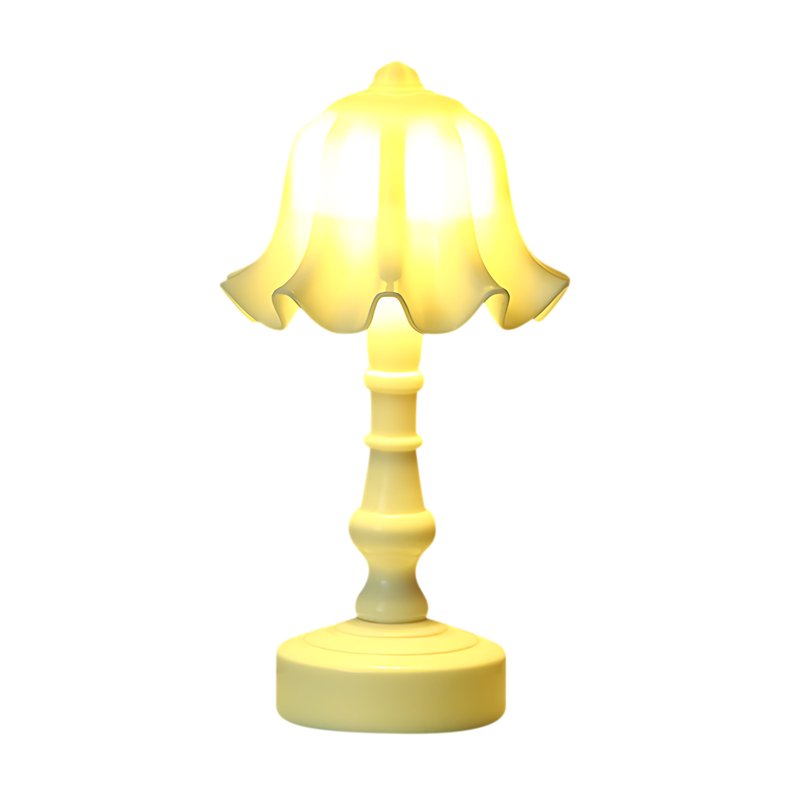 Cordless Bedside Lamp 5.5 Inch Retro Night Light for Bedroom & Living Room