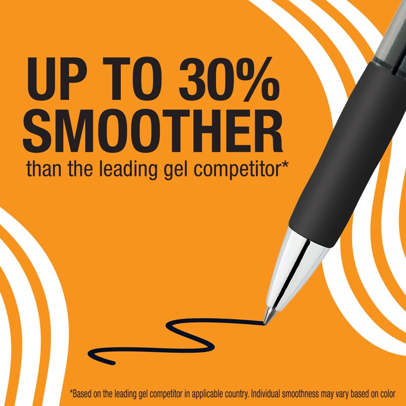Gel Pens 12 Pack - Smooth, Smudge-Resistant Black Gel Ink Writing Set