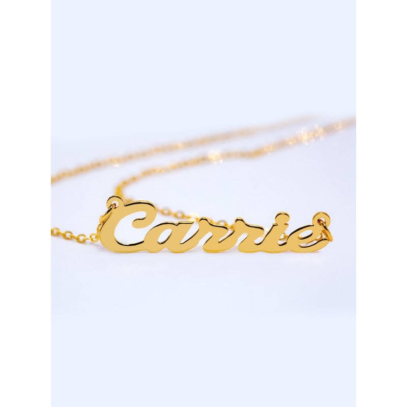 Personalized Script Name Necklace - Custom 12-Character Pendant in Gold or Silver
