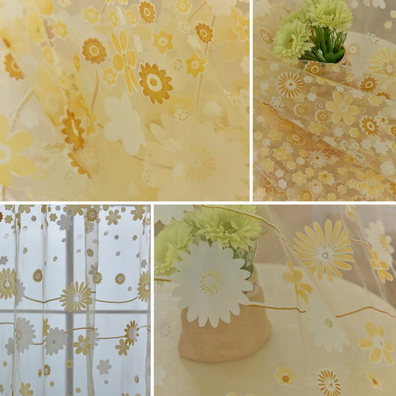 Bohemian Floral Sheer Curtains for Living Room & Bedroom - Farmhouse Window Drapes