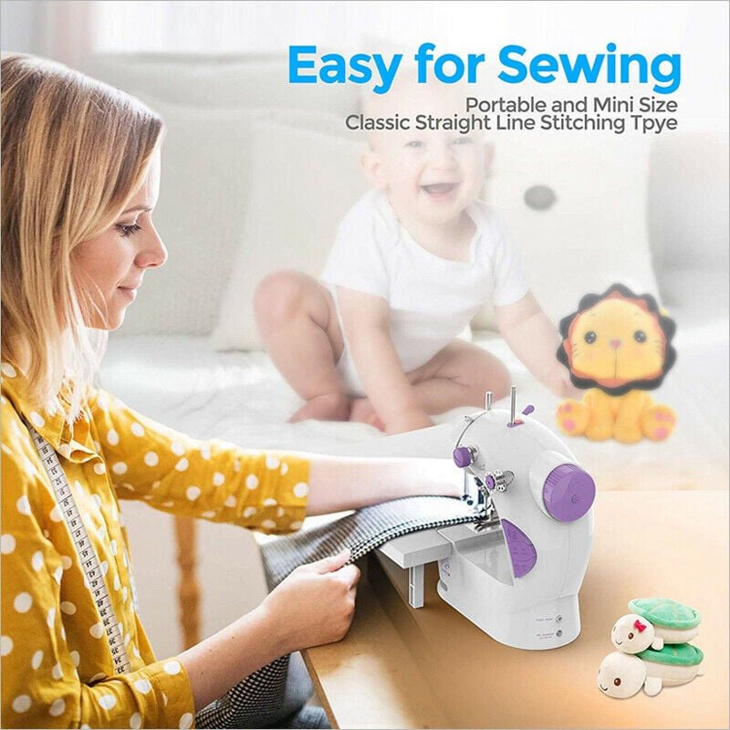 Portable Mini Sewing Machine with Double Speed Switch & Accessories