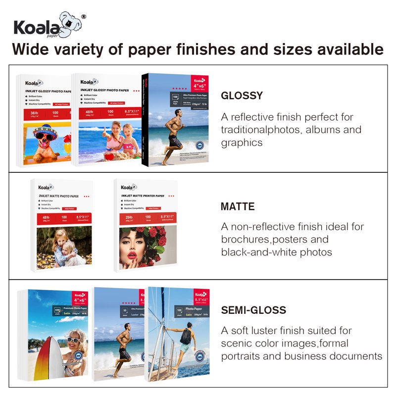 Glossy Inkjet Photo Paper 8.5x11 230gsm Heavyweight 200 Sheets - Scratch Resistant