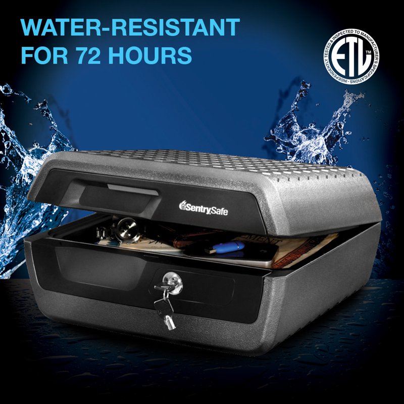 Fireproof Water-Resistant Safe with Key Lock 0.36 Cu Ft for Home & Office