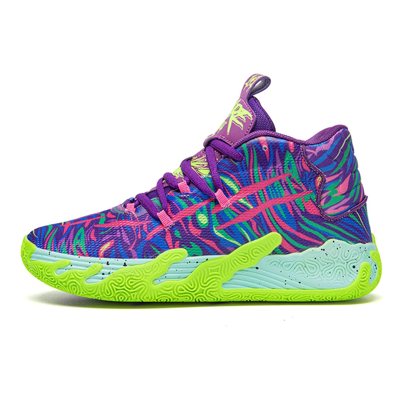 Unisex High-Top Basketball Shoes - Vibrant Colors, Cushioning & Anti-Slip Sole