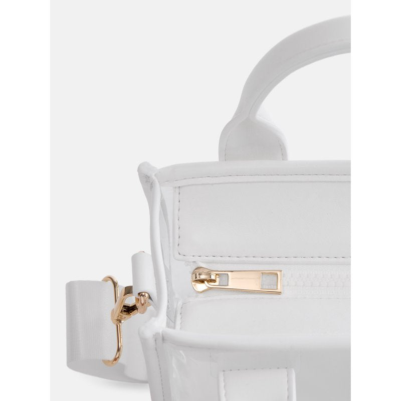 Clear Mini Tote Bag for Women - Game Day Stadium Bag with Handles & Crossbody Strap