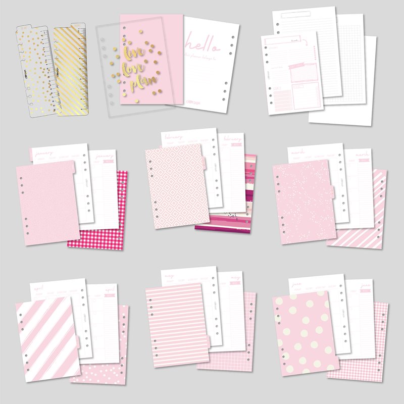A5 Floral Planner - Undated Weekly & Monthly Organizer with Stickers