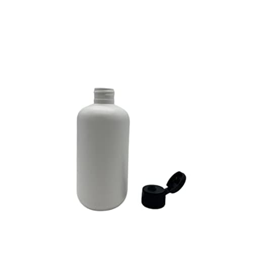 Natural Farms 8 oz White Boston Plastic Bottles -12 Pack Empty Bottle Refillable - BPA Free - Essential Oils - Aromatherapy | Black Flip Top Snap Cap - Made in the USA