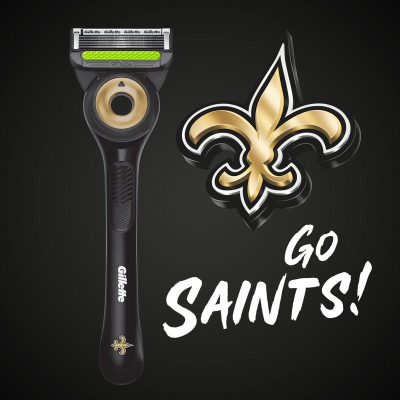 GilletteLabs Special Edition Saints Razor with Exfoliating Bar – 1 Handle & 1 Blade Refills