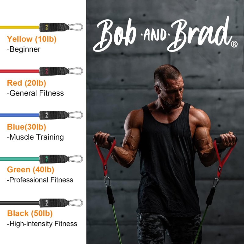 Resistance Bands Set Up to 150 lbs with Handles & Carry Case for Strength & Yoga