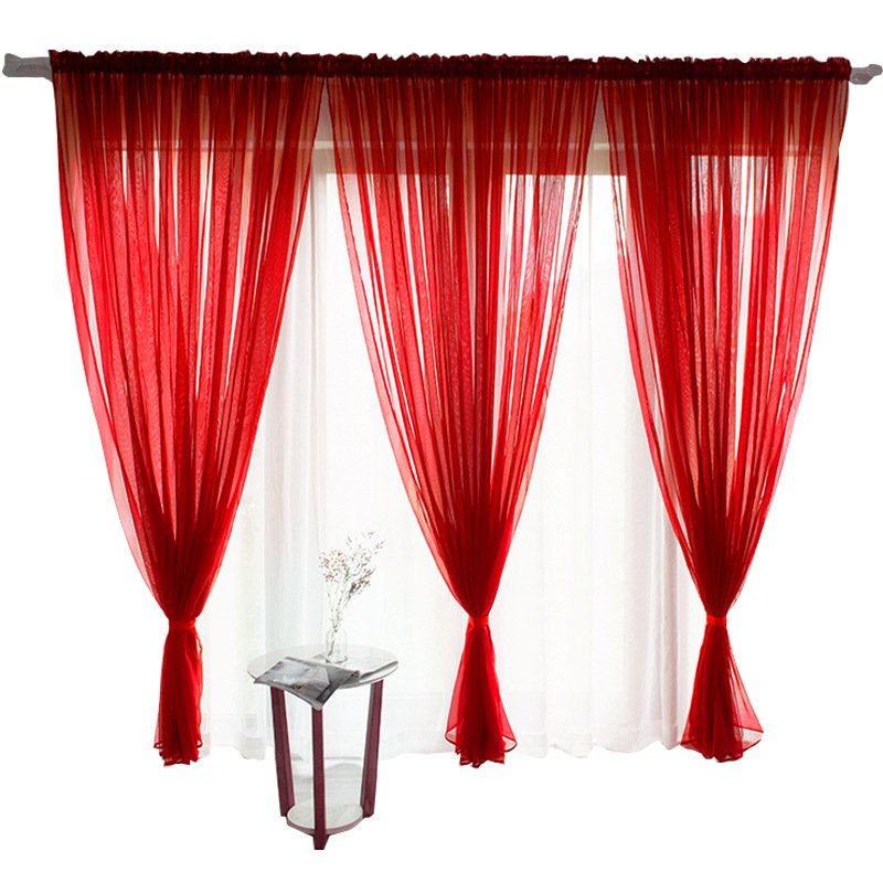 Light Filtering Sheer Curtains Pack of 2 - Modern Window Drapes for Living Room & Bedroom