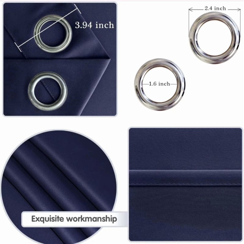 Thermal Blackout Patio Curtain Set - 2 Panels 37x84 Inches, Grommet Top