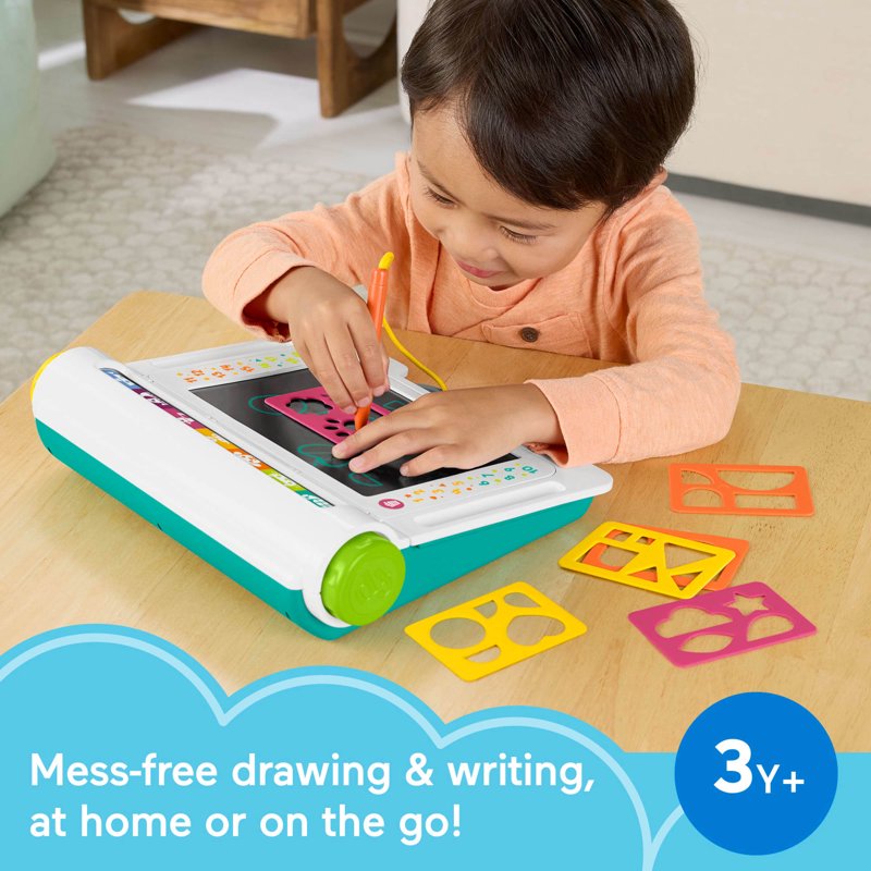 Kids Drawing Tablet with Stencils & Erasable LCD Screen - Mess-Free Art Desk