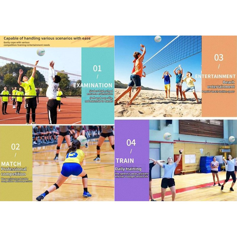 Soft Volleyball Size 5 for Indoor Outdoor Beach Pool Gym Training - Includes Pump