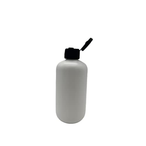 Natural Farms 8 oz White Boston Plastic Bottles -12 Pack Empty Bottle Refillable - BPA Free - Essential Oils - Aromatherapy | Black Flip Top Snap Cap - Made in the USA