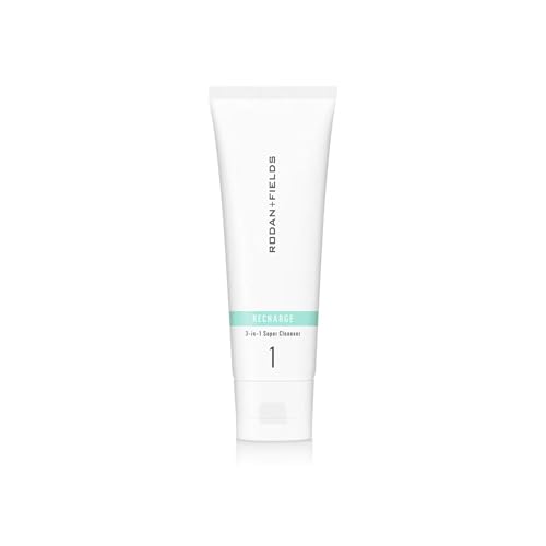 RODAN + FIELDS RECHARGE 3-in-1 Super Cleanser | 125 mL | Daily Exfoliating Gel Cream Face Wash with Australian Lime Pearl Extract & Electrolytes | Removes Makeup, Oil, & Dirt | Smoothing Skin Care
