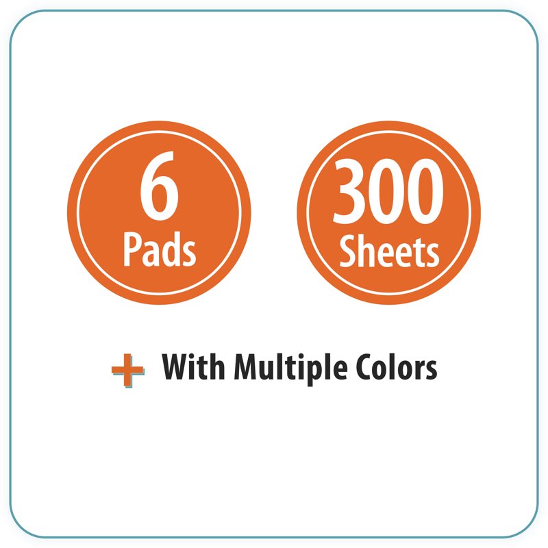 Semi-Transparent Sticky Notes 3x3 Inches Multicolor 6 Pads Office Supplies