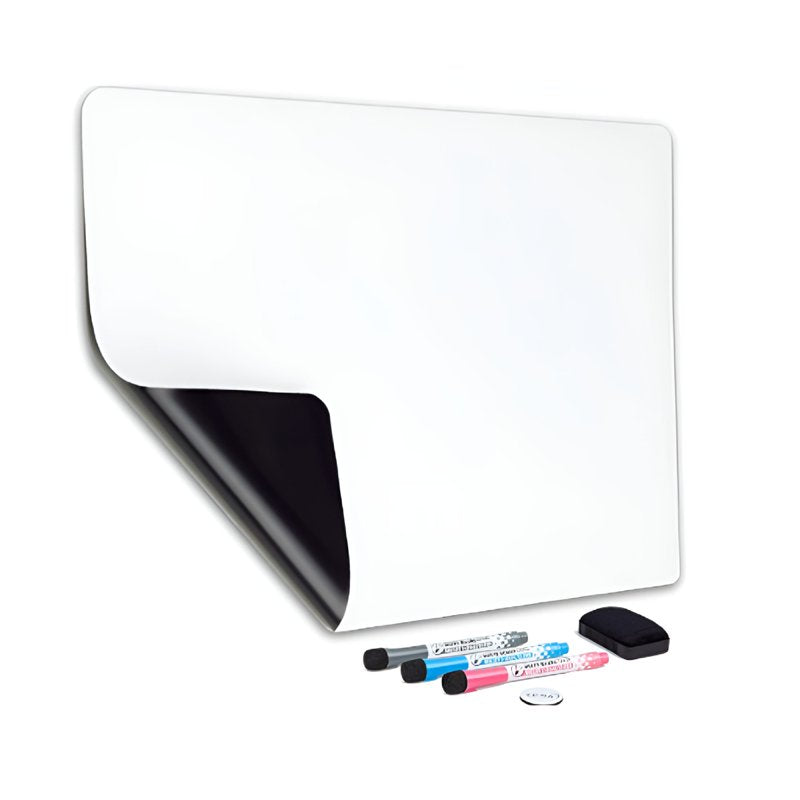 Magnetic Dry Erase Whiteboard Sheet for Refrigerator 12x8 Inch - Reusable Family & Kitchen Message Center