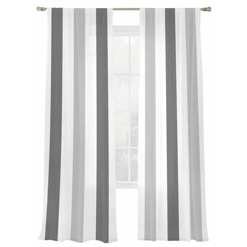 Semi Sheer Curtain Set 2 Panels - Farmhouse Style Window Drapes for Living & Bedroom
