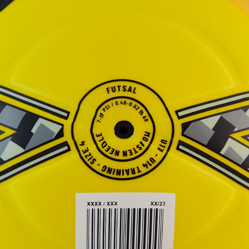 Mitre Impel Futsal Training Soccer Ball - 6-Panel Durable Soft-Touch, Yellow/Black (Size 4)
