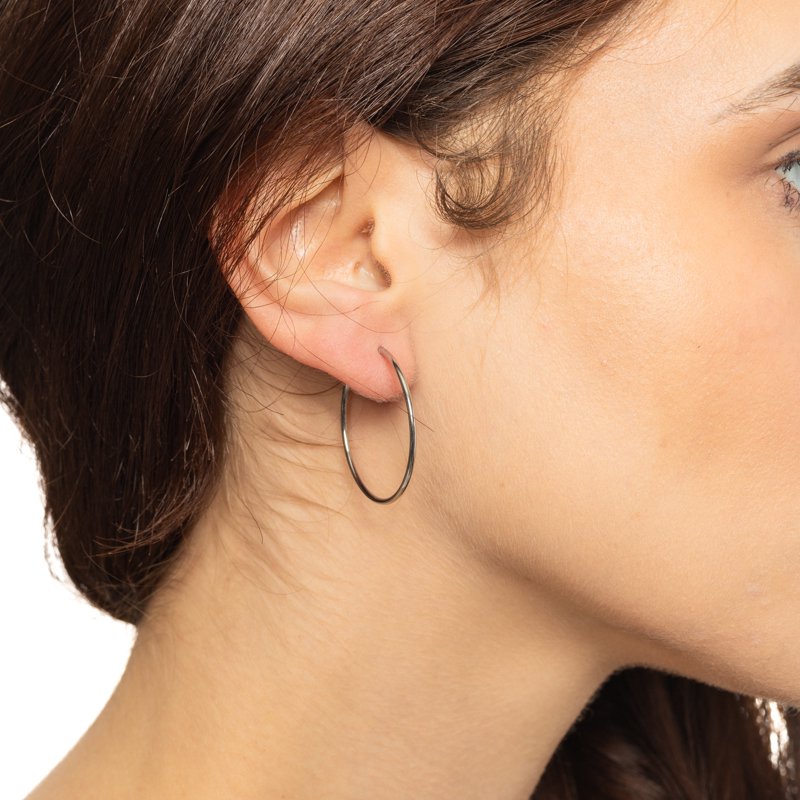 Sterling Silver Endless Hoop Earrings Set - 17mm, 24mm, 30mm Jewelry