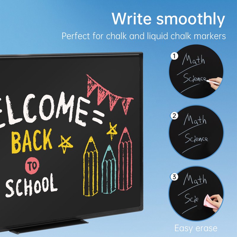 Magnetic Dry Erase Blackboard 36x24 Wall Mount for Office & Home