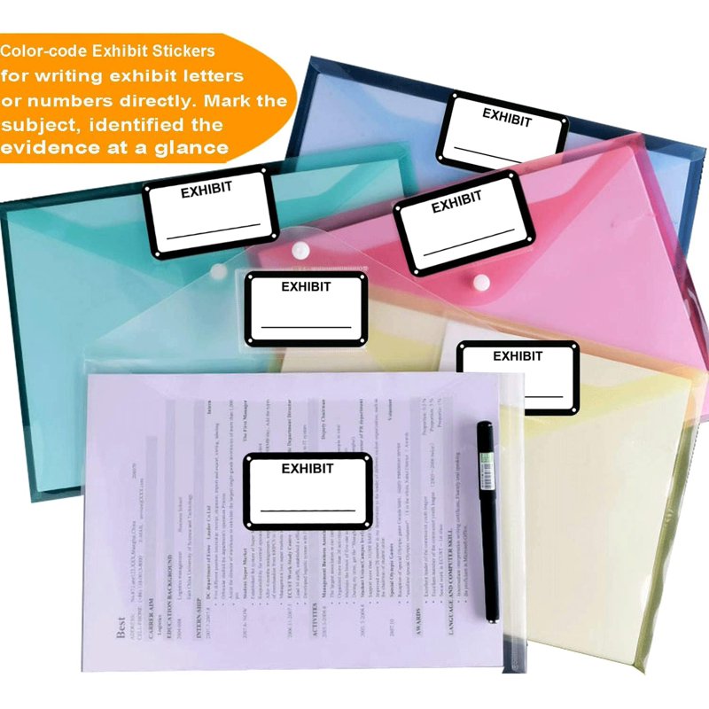 White Legal Exhibit Labels 1.65 x 1 Inch 300 Pack - Office & Document Labels