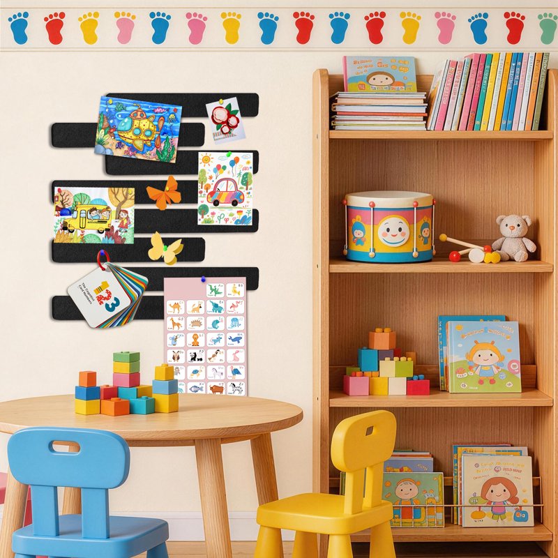 Self-Adhesive Felt Cork Board Strips for Walls, Office & Home Organization
