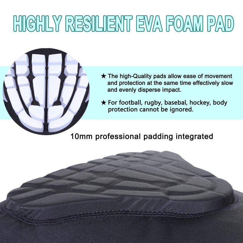 Youth Padded Football Rib Protector Chest Guard for Rugby Baseball Soccer